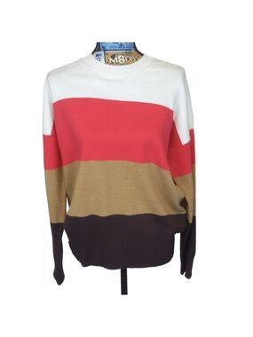 French connection decadence multi stripe crew med.